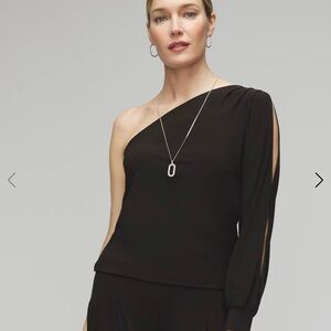 White House Black Market One Shoulder Matte Jersey Top – NWT